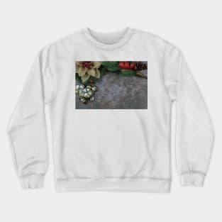 Christmas decorations on a grunge background with copy space. Crewneck Sweatshirt